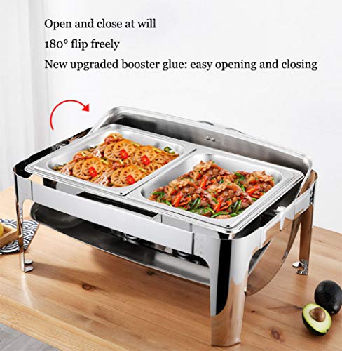 HSBAIS Speisenwärmer Buffetwärmer, 9 Qt Rechteckig Wärmebehälter Edelstahl mit Deckel Chafing Dish für Buffet Catering… – Bild 3