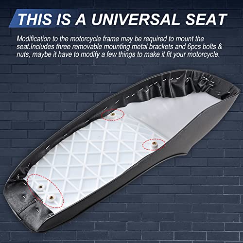 Katur Motorcycle Cafe Racer Seat Hump 24.5Inch Vintage Saddle Seats Compatible With Honda Cb Gb Gl Cbr Suzuki Gs Yamaha Xj Xj550 Xt500 Xs650 Sr500 Rd40 #TOP4