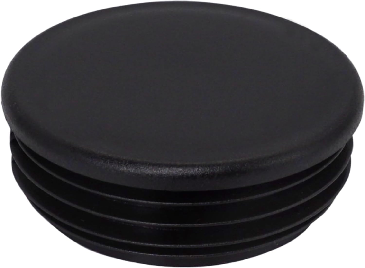 (Pack of 4) Round Tube Inserts 2-63/64" (76 mm), Fence Post Plugs, Black Plastic Tube End Caps, Pipe Plugs, Jet Black RAL 9005