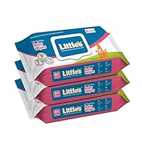 Little’s Soft Cleansing Baby Wipes Lid, 80 Wipes (Pack of 3)