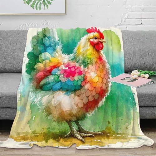 Couverture lit microfibre douce chaude plaid canapé imprimé coq 3D