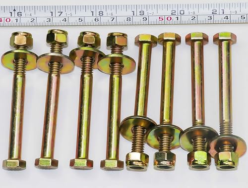 Image of 5 /16 inch x 3 inch Hex Head Bolt by Color Galvanization with Nylon Lock nut and Large Size Washer Assortment Kit,Alloy Steel,Grade 5.(8pcs Pack),by Metalsuberg