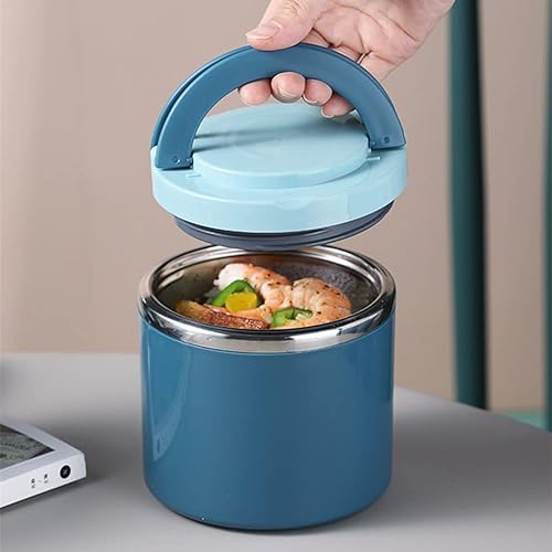 Miniatura 1 de Ptsygantl Termos de alimentos, termo de sopa de 21.1 fl oz, caja Bento de acero inoxidable con asa, recipiente de almacenamiento de sopa sellado