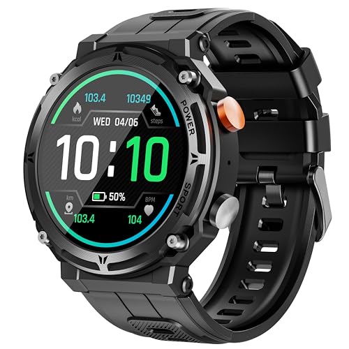 Muzaria Smart Watch for Men, 10M Waterproof, Rugged Military Design with Extreme-Temp Resistance(140¡ãF to -4¡ãF), Call Answering/Dialing, Heart Rate, Blood Oxygen and Sleep Monitoring