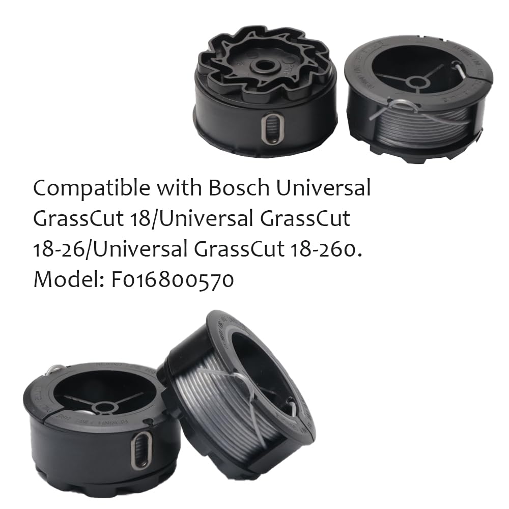 Lot De 4 Bobines De Fil De Coupe Pour Débroussailleuse BOSCH UniversalGrassCut 18/26 - Référence F016800570 (6m X 1.6mm) - 6