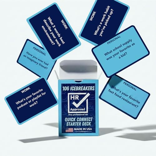 Team Building Games for Work - 106 Conversation Cards for Coworkers, Meetings, Travel, Office...