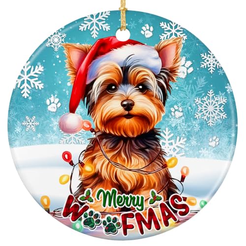 Sportyzen Yorkie Christmas Ornament 2026 Merry Woofmas Dog Lover Gift