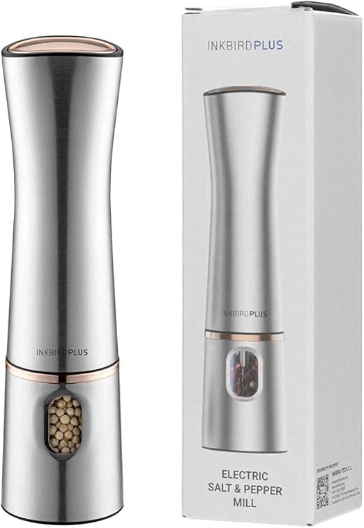 Amazon｜電気グラインダーキッチンソルトアンドペッパーグラインダー片手操作調整可能な粗いr_Saltペッパーグラインダーソルトミルソルト