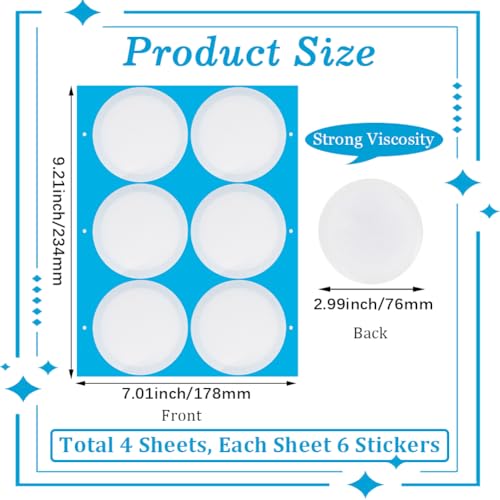 Image of GORGECRAFT 24Pcs 4 Sheet Synthetic Filter Paper Stickers 76 mm Filter Disc 0.3μm Wide Mouth Mason Jar Filters Patch Self Adhesive Tape Sticker for Mushroom Cultivation Jar Lids Mason Jars