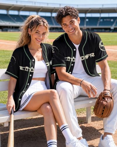 Image of 99TIMORO Fathers Holiday Graphic Baseball Jersey Shirts for Men and Women, Street Wear Funny Short Sleeve Top, Summer