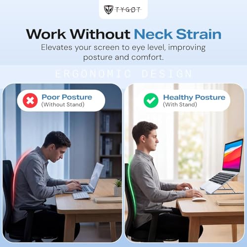 Image of Aluminum Alloy Adjustable Laptop Stand for 10-17 Inch Laptops