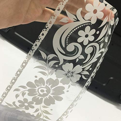 IMIKEYA borda de papel de parede de renda branca à prova d'água, autoadesivo, papel de parede, deco