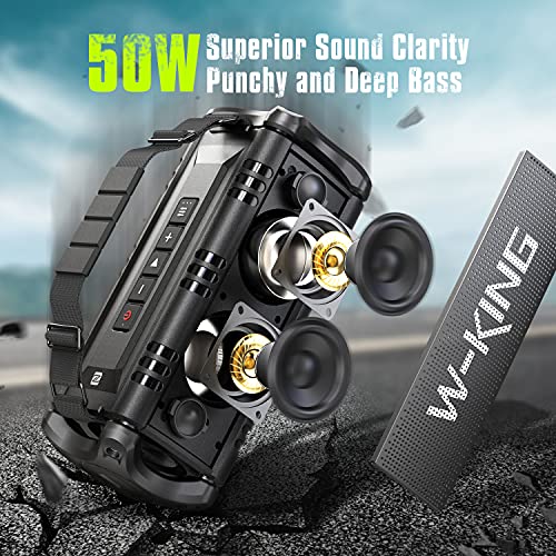 Bluetooth Speaker, W-KING 50W Powerful Bluetooth Speaker Loud with IPX6 Waterproof/Deep Bass, Large Outdoor Portable Speaker Wireless for Bluetooth 5.0 /As Power Bank/24H Playtime/TF-Card/AUX/NFC/EQ Bluetooth Speaker, W-KING 50W Powerful Bluetooth Speaker Loud with IPX6 Waterproof/Deep Bass, Large Outdoor Portable Speaker Wireless for Bluetooth 5.0 /As Power Bank/24H Playtime/TF-Card/AUX/NFC/EQ