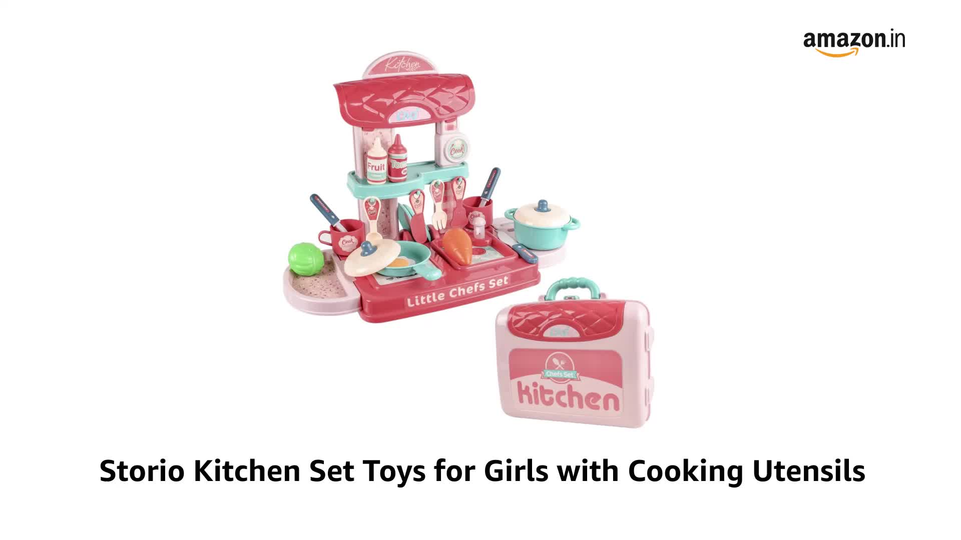 Buy Storio Kitchen Set Toys for Girls with Cooking Utensils