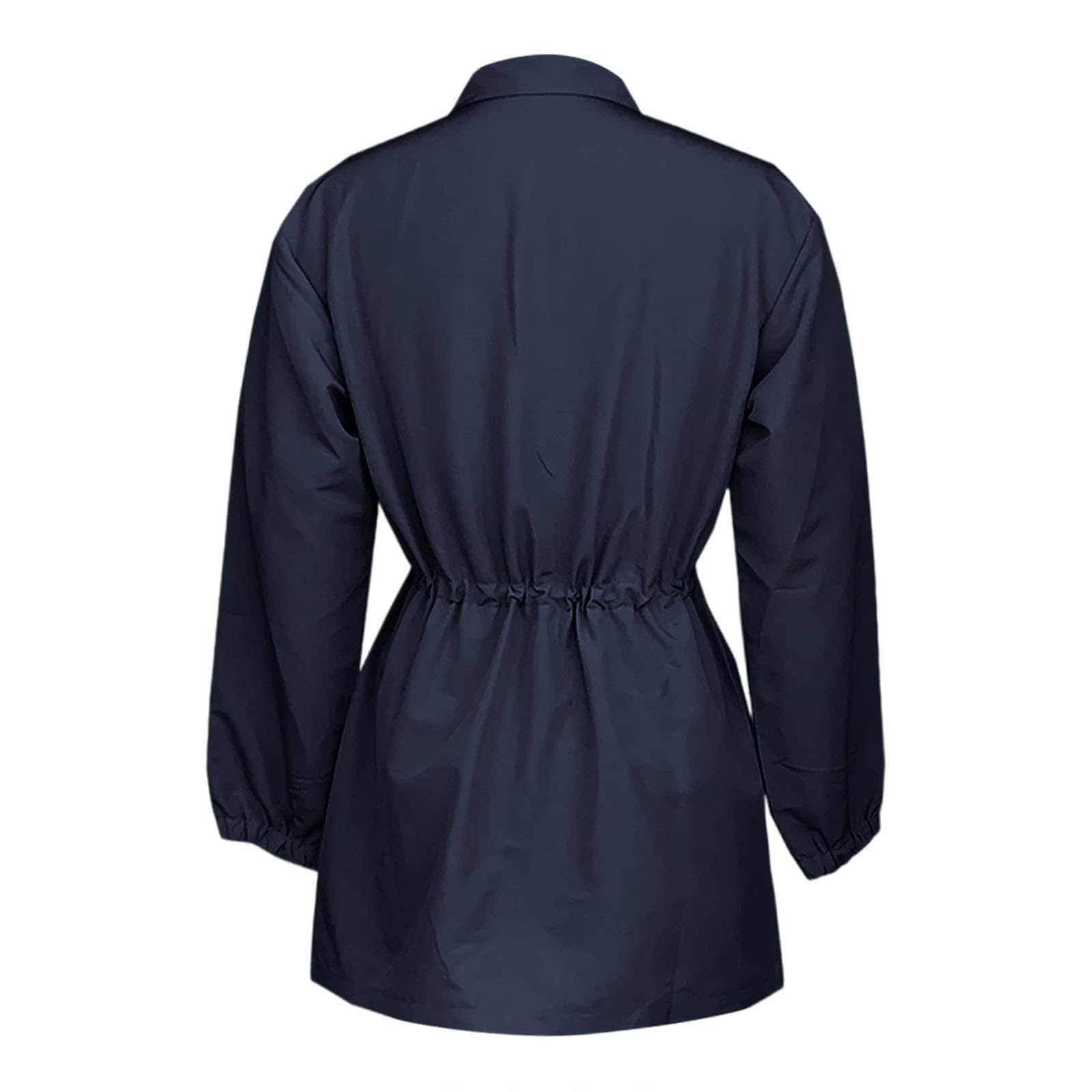2026 Chemise décontractée ceinturée Manches Longues Coupe Ample mi-Longue Cordon serré Style Trench Automne vêtement extérieur élégant Quotidien Bureau Vacances
