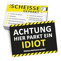 iSecur Scheisse geparkt Karten - 100x für Falschparker zum Ankreuzen Strafzettel - Hier parkt ein Idiot I hin845