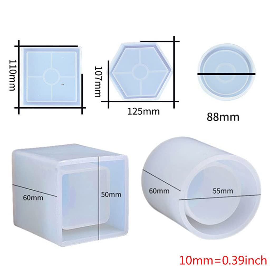 Moldes de silicona de alta calidad con bandeja rodante de resina y molde para tarro con kit de tapa para almacenamiento, resina epoxi