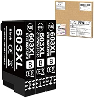 Fentec XP-4150 XP-2150 XP-3150 XP-4155 XP-2155 WF-2840 603XL Ink Cartridges Black Compatible for Epson 603XL Ink Black for Epson XP4150 XP3150 XP2150 XP2155 XP3155 XP-2100 XP3100 XP4100 XP2105 WF-2850