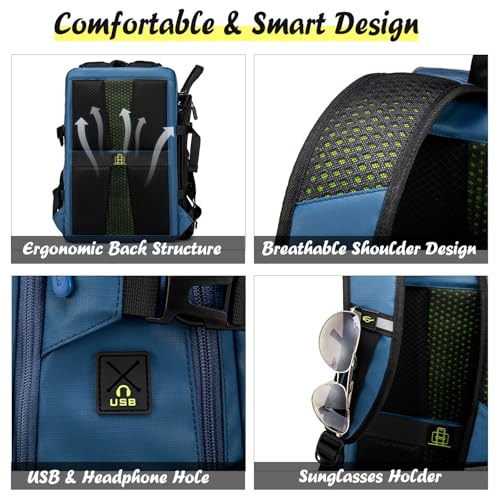 Image of Arctic Hunter Multi-Functional Ball Backpack Separate Ball Pocket, Independent Shoe Pouch, Waterproof Compartment Laptop Sleeve Ideal for Cricket, Basketball, Soccer and Gym (Blue)