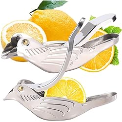 LIBOOI Exprimidor de limón para pájaros, exprimidor manual de rebanadas de limón de acero inoxidable, exprimidor manual de cuña de lima, extractor portátil de prensa de jugo de frutas para granada,