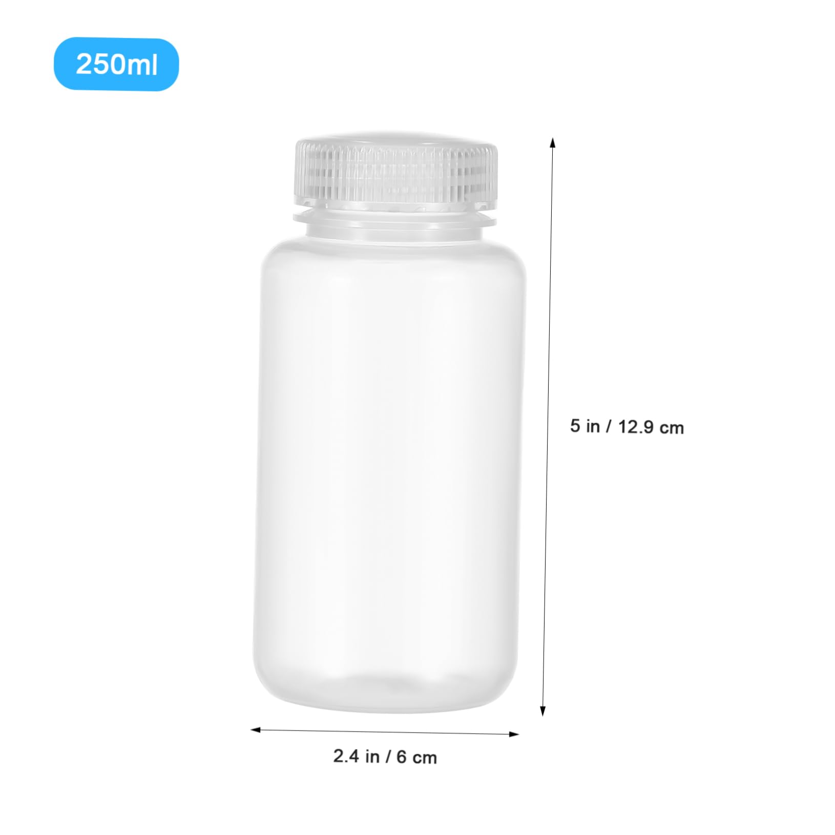 Cabilock 4pcs Clear Plastic Lab Reagent Bottles with Secure Caps Heat Resistant Liquid Storage Containers for Chemicals Toiletries and Cosmetics