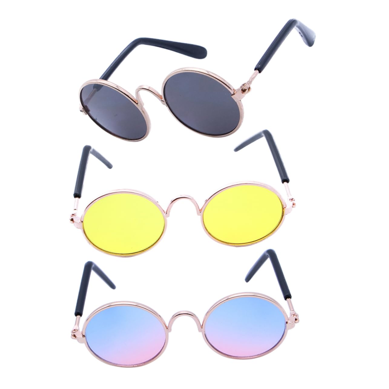 BESPORTBLE Fashionable Pet Glasses 3pcs Dog Party Sunglasses for Stylish Photo Props