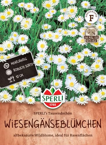 Sperli Wiesengänseblümchensamen SPERLIs Tausendschön 85369 Wildblume für Blumenwiese - Blumensamen-Mischung - ideal für Rasenflächen - Saatgut Blumen