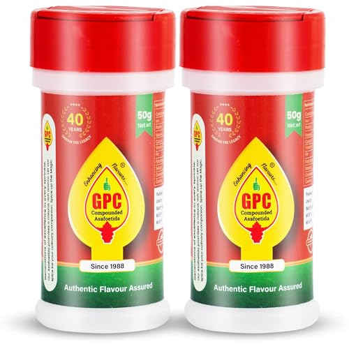 Image of GPC Compounded Special Asafoetida /Hing Powder Pack of 2 - 2 x 50g | Superfine Strong Asafoetida Blend Heeng /Perungayam /Kayam | Antioxidant-Rich Digestive & Aromatic Spice