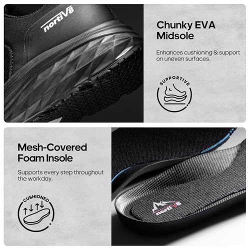 Image of NORTIV 8 Steel Toe Shoes for Men Slip Resistant Comfortable Work Shoes