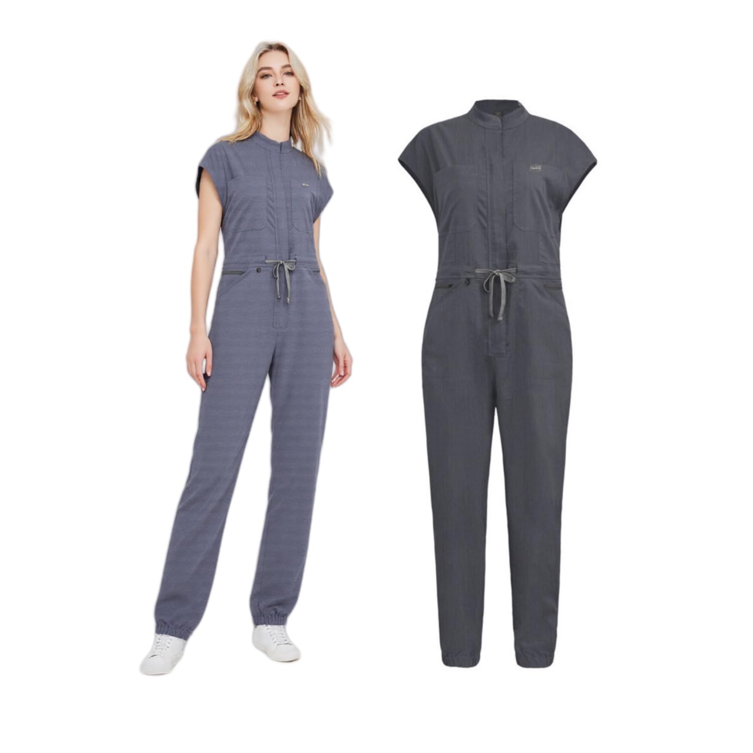 Scrubs for Women Set Nurse Uniform Surgical Jumpsuit with Zipper Womens Medical Suit with Zipper Unisex Work Wear