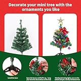 Artificial Mini Christmas Tree Tabletop Christmas Trees 45cm/17.7in, Miniature Desk Xmas Tree with Lights & Ornaments Mini Desktop Decoration For Home Kitchen Office Desk Bar Decor - Image 6
