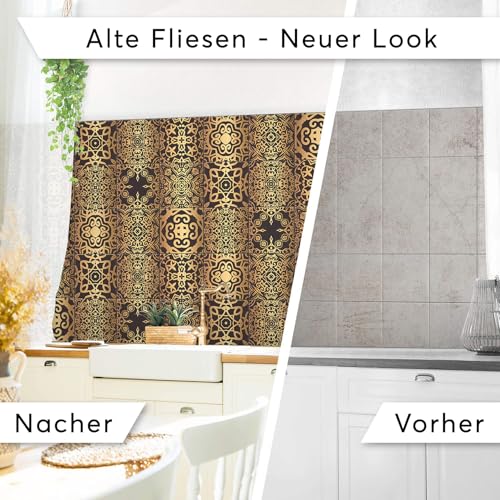 CREATISTO Mosaikfliesen Fliesenaufkleber Fliesenfolie - Klebefolie Aufkleber für Wand-Fliesen I Stickerfliesen - Mosaikfliesen für Küche, Bad, WC Bordüre (20x20 cm I 18 -Teilig)