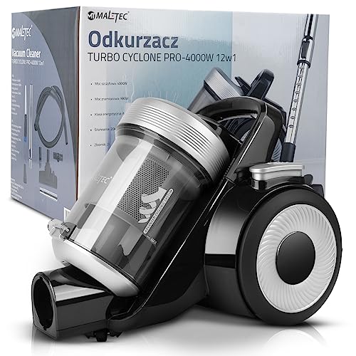 MalTec Staubsauger 2L Zyklonsauger mit HEPA-Filtern beutellos mit Set von Aufsätzen 4000W Bodenstaubsauger 12 in1 – Bild 7