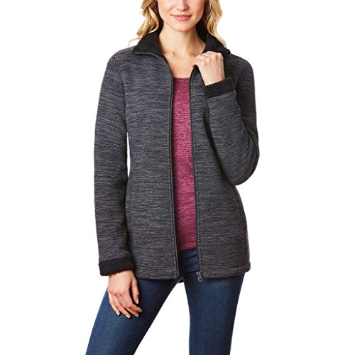 32 Degrees Ladies’ Sherpa Lined Fleece Jacket;Gray;Small