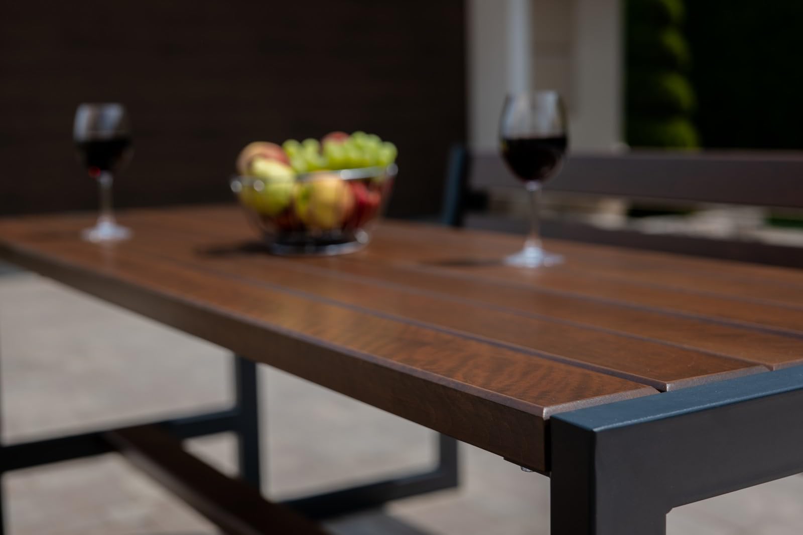 Rattanland® Gartenbank mit Tisch, Gartentisch mit Zwei Gartenbänken, Gartenmöbel Set Holz, Biertischgarnitur, Sitzgruppe Garten, Picknicktisch, Bierbank, Sitzgruppe Outdoor (Nuss)