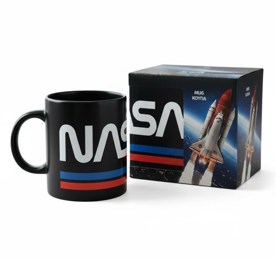 Diakakis NASA Ceramic Mug 340ml – Officially Licensed Space-Themed Coffee Cup | Durable & Stylish Drinkware for Hot & Cold Beverages | Microwave & Dishwasher Safe | Gift for Space Enthusiasts
