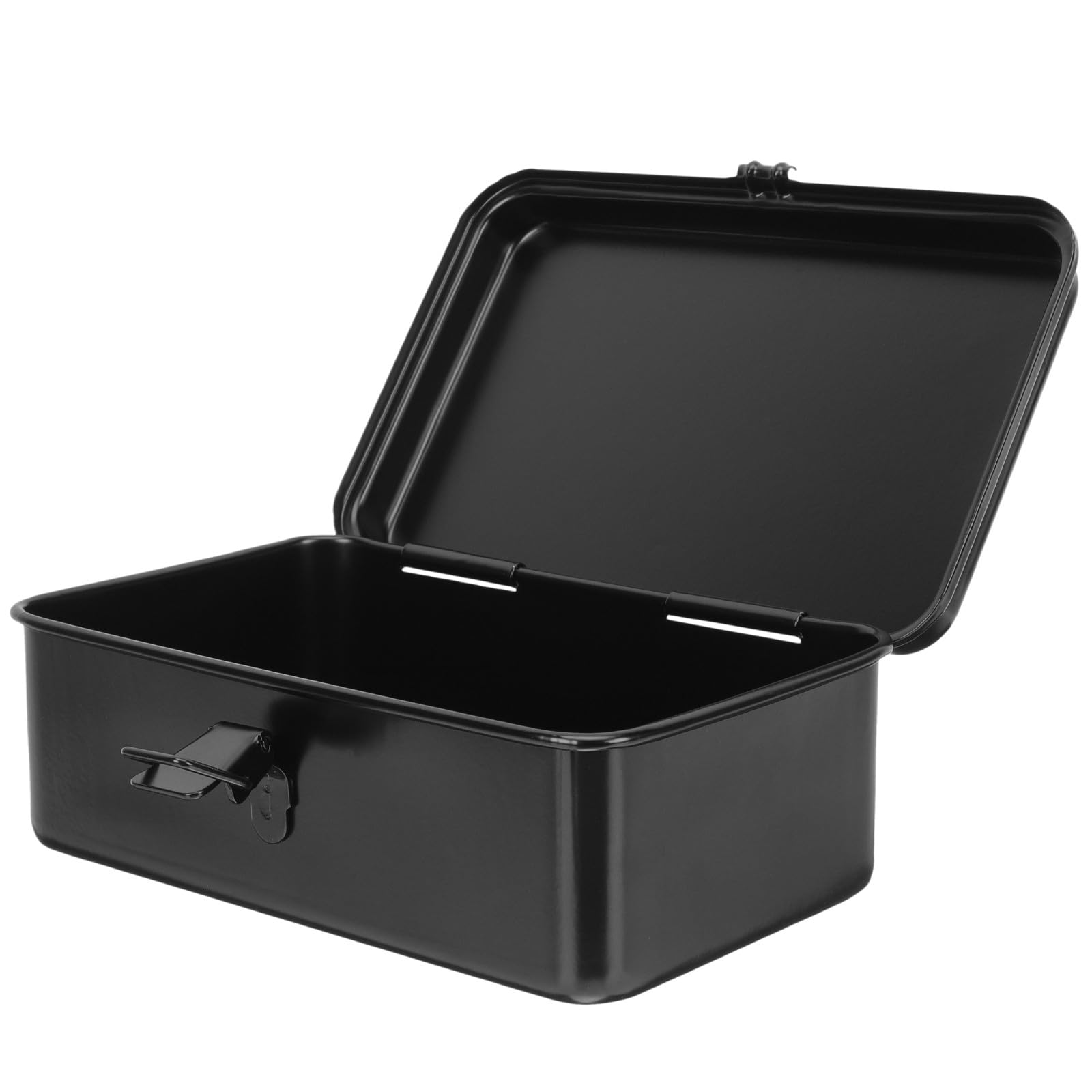 ifundom Caja Pequeña Metálica para Herramientas Hebilla de Seguridad, Resistente Hierro para Almacenamiento de Piezas Pequeñas, Organizador Portátil para Coche, Taller y Hogar