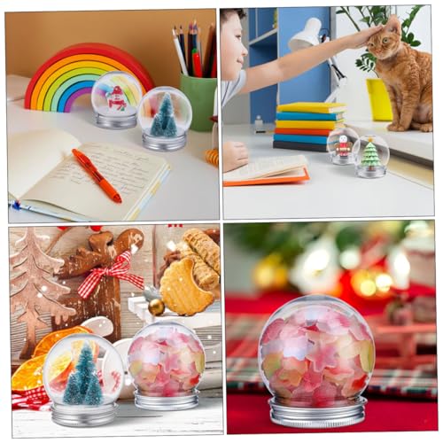 Tarros de dulces con forma de bola de nieve de plástico transparente Cabilock 4