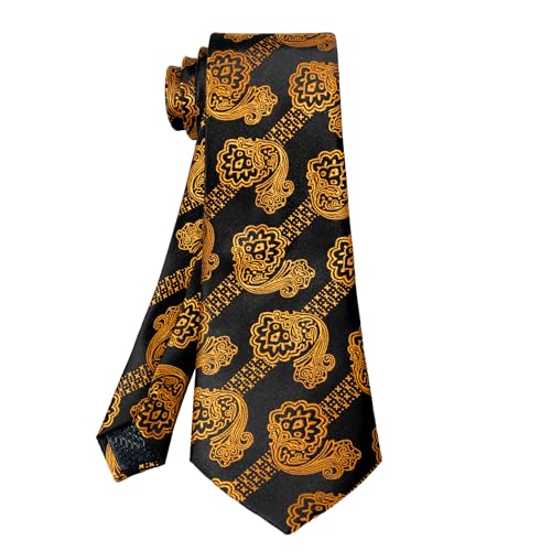 Image of 5PCS Mens Silk Tie, Pocket Square, Cufflinks, Drilled Tie Ring and Lapel Pin Set for Wedding Groom Party