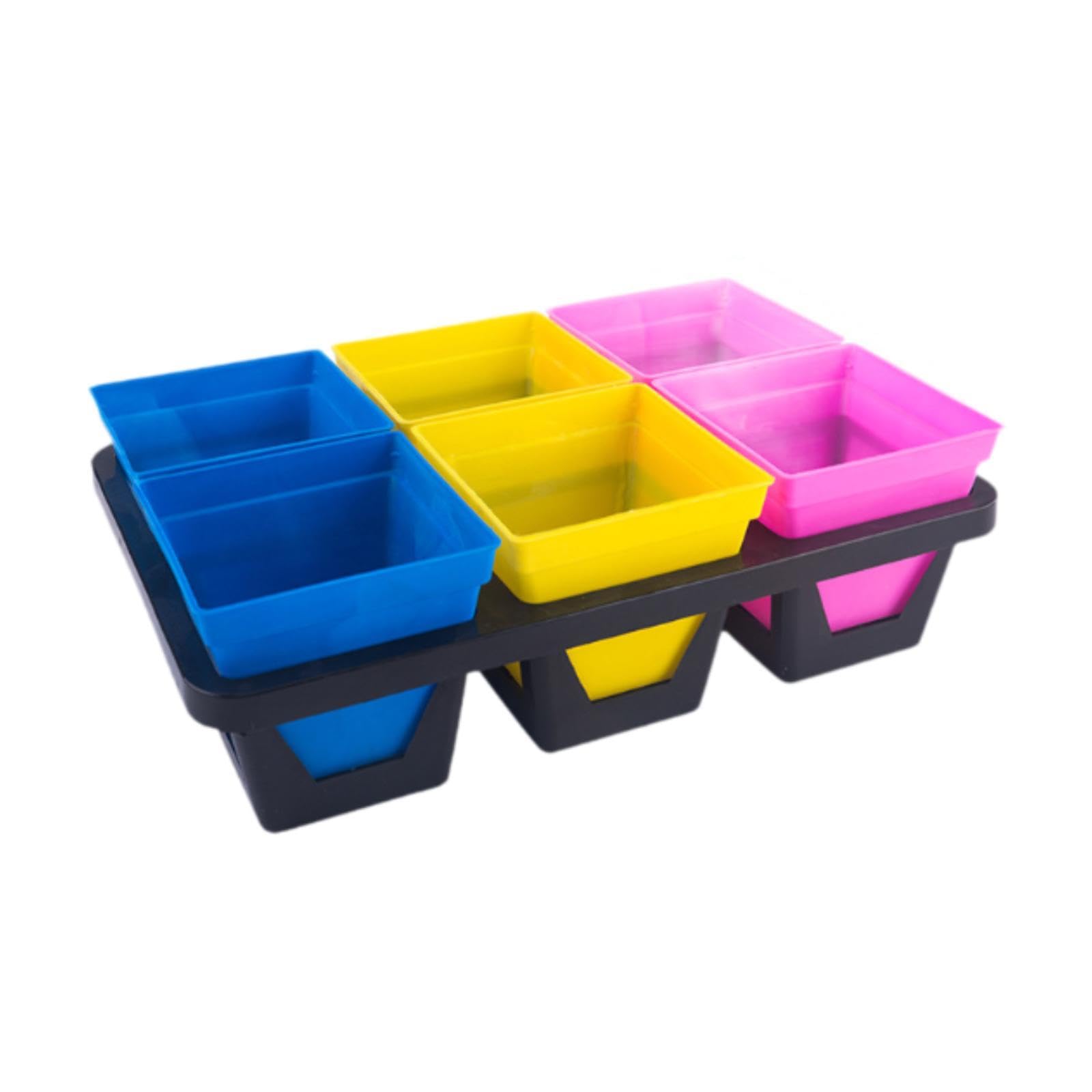 UJEAVETTE Nursery Pots Tray with Plant Pot Indoor Outdoor Sturdy Planting Planter Tray 6 Cell-image-21