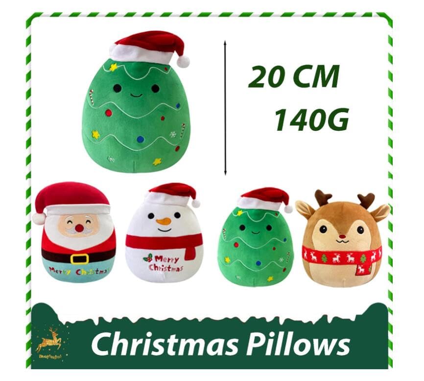 ATBEAMEN 20cm Christmas Plushies Plush Xmas Tree Toy for Kids,Cute Xmas Tree Squishy Christmas Plush Pillow Toy Soft Toy 8" Stuffed Animal Christmas Tree Plushies Toys for Girls Boys Gift Cuddly Toy - Image 2