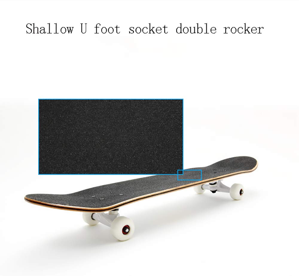 Maple Wood Decks Skateboard, 30 * 8in 95A Alta Velocidad PU Rueda +Mute ABEC-7 Rodamientos, para Principiantes y Profesionales,Carga 330 LB