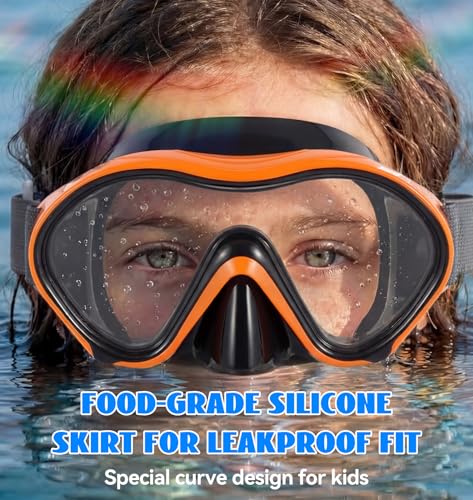 Aegend Kids Swim Goggles Snorkel Diving Goggles with Nose Cover for Kids 3-15, Knitted Fabric Strap, Anti-Fog No Leak - image 3