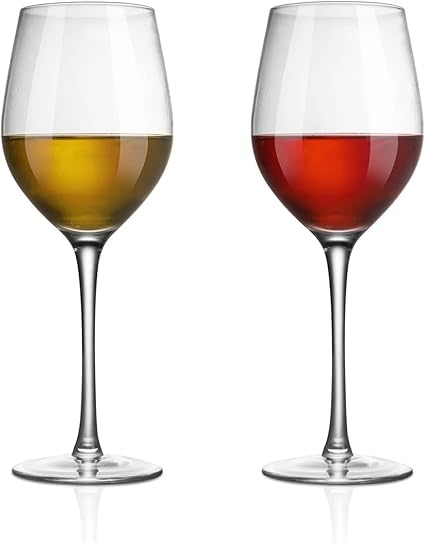 bellemax 350ML Crystal Wine Glass Red or White Cut Wine, Transparent Champagne Flute Wine Glass Set, Long Wine Glass Set (Round- BX, 2 Count (Pack of 1))