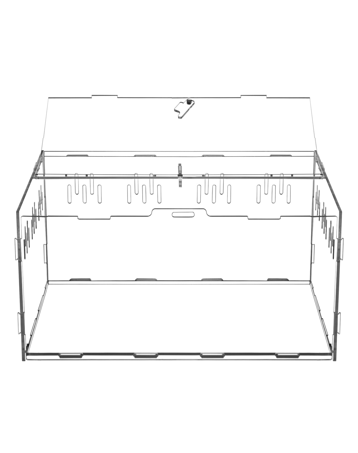 QWORK® pudełko do karmienia gadów z akrylu, pudełko do karmienia, 30x20x15cm dla modliszek, pająków, jaszczurek, ślimaków