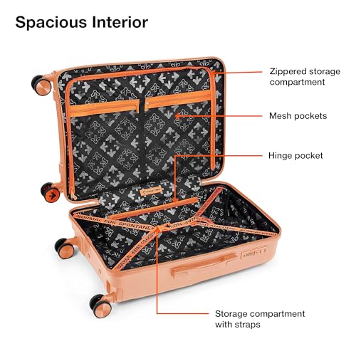 Image of Nasher Miles Polypropylene Spinner Seattle Hard-Sided Check-in Luggage 24 inch | 65cm | 8 Wheels Medium Trolley Bag for Travel | Suitcase (Peach)