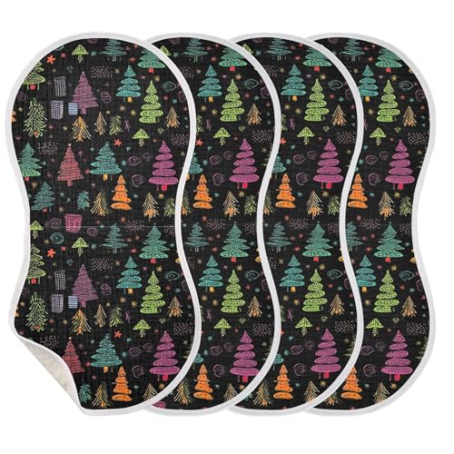 xigua Christmas Tree Baby Burp Cloths for Newborn Boys and Girls 1 Pack, Soft & Absorbent Cotton Baby Burp Cloth, Baby Washcloths, Newborn Towel, Burp Rags3