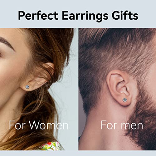 Moissanite Earrings For Women, 925 Sterling Silver D Color Vvs1 Bezel Set Moissanite Diamond Stud Earrings, Hypoallergenic Earrings For Sensitive Ears Christmas Gifts (2Ct/Pair) #TOP2