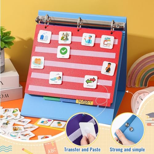 Dunzoom Visual Communication Book, 300 ASD Laminate Nonverbal Autism Cards Board Schedule for Nonverbal Kids Language Vocabulary Speech Articulation Therapy, ADHD & Apraxia Learning Special Education - Image 5