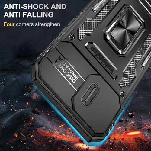Image of Luxe Back Cover for Compatibe for Apple iPhone 16 | D10 Tough Armor Case | Sliding Camera Shield | 360 Protection | Kickstand Ring Holder | Military-Grade Bumper Case